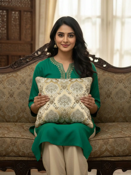 Damask Pattern Cushion Covers with Hidden Zipper (Set of 5)