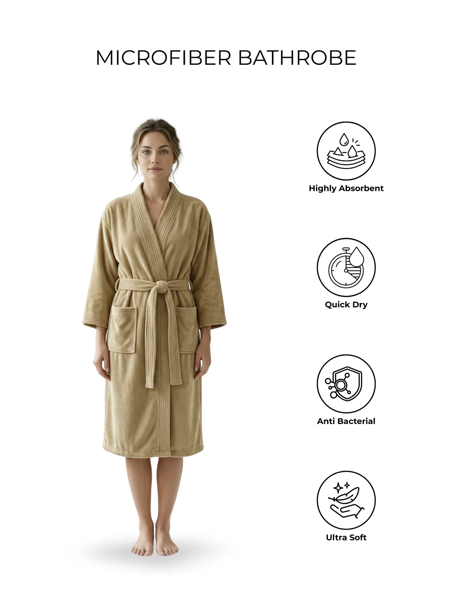 Atoz Home Decor Hue Microfiber Unisex Bathrobe