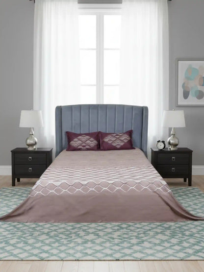 Soft Feel, Ogee Pattern King Bed Sheet Set with 2 Pillow Cases – 100% Cotton (300 TC)