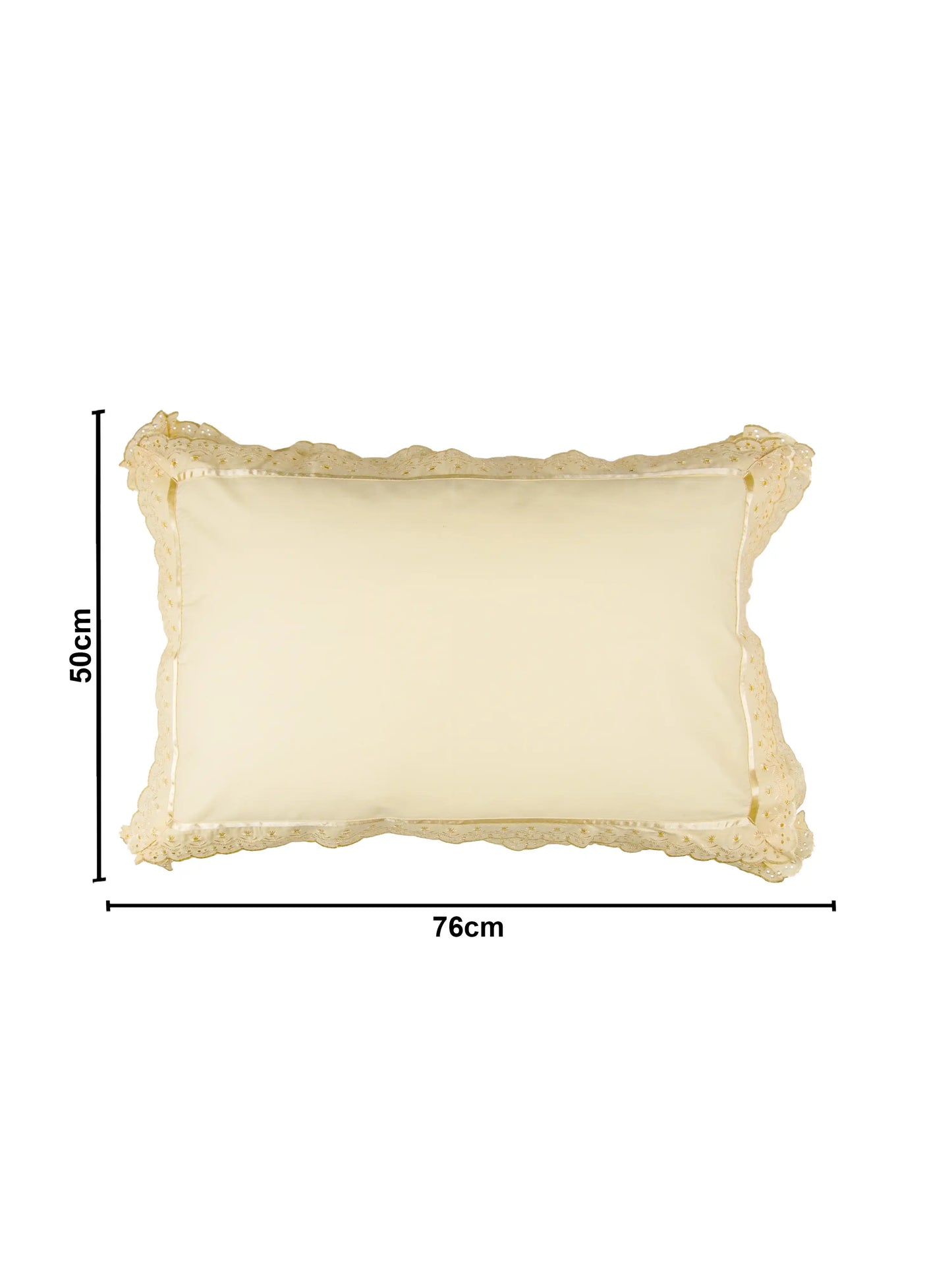 AtoZ Home Decor Cotton Lace Border Pillow Covers (Set of 1 & 2)