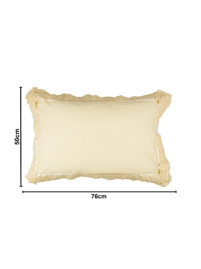 AtoZ Home Decor Cotton Lace Border Pillow Covers (Set of 1 & 2)