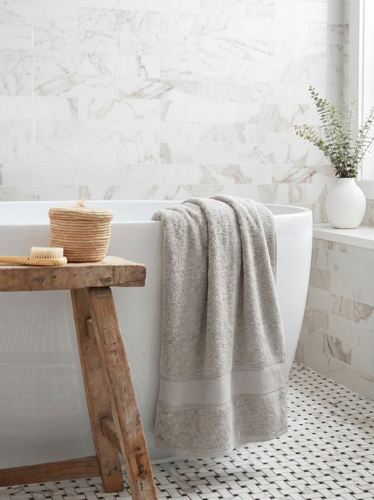 AtoZ Home Decor Malako Bamboo Bath Towel | Highly Absorbent (75 x 150 CM)
