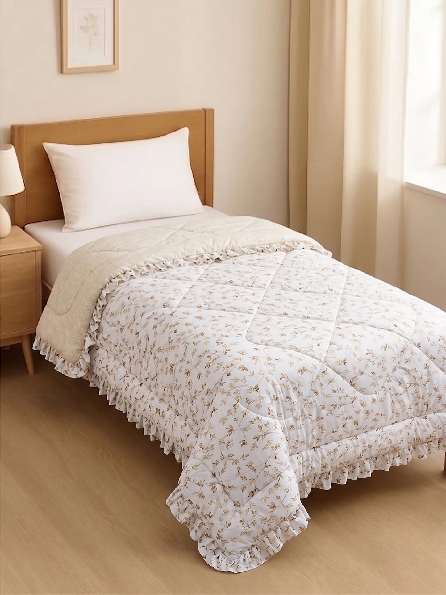 Metropolis Floral Lightweight & Ultra-Soft Single Bed Comforter Cum AC Blanket(60x90 Inch)