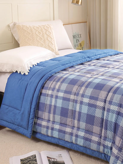 AC Comforter Soft Cotton Plaid Quilt Lightweight Blanket (220×240 cm)