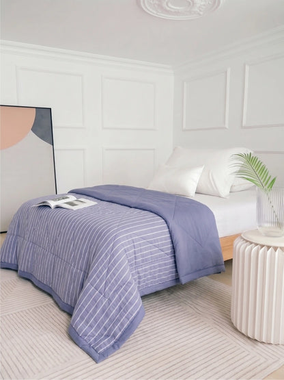 AC Comforter Striped Single with Fiber Filling (150x230 cm) Multiple Colors Available