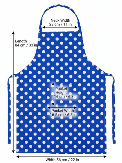 AtoZ Printed Kitchen Cooking Apron with Pocket & Waterproof Backing