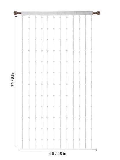 Atoz Home Decor White Beaded Door Curtain | Kite Shape PVC | 4x7 ft