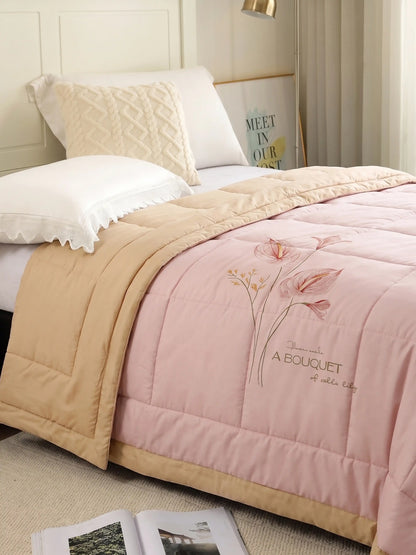 AC Comforter Floral Design Double Bed (220X240 CM) | Pink