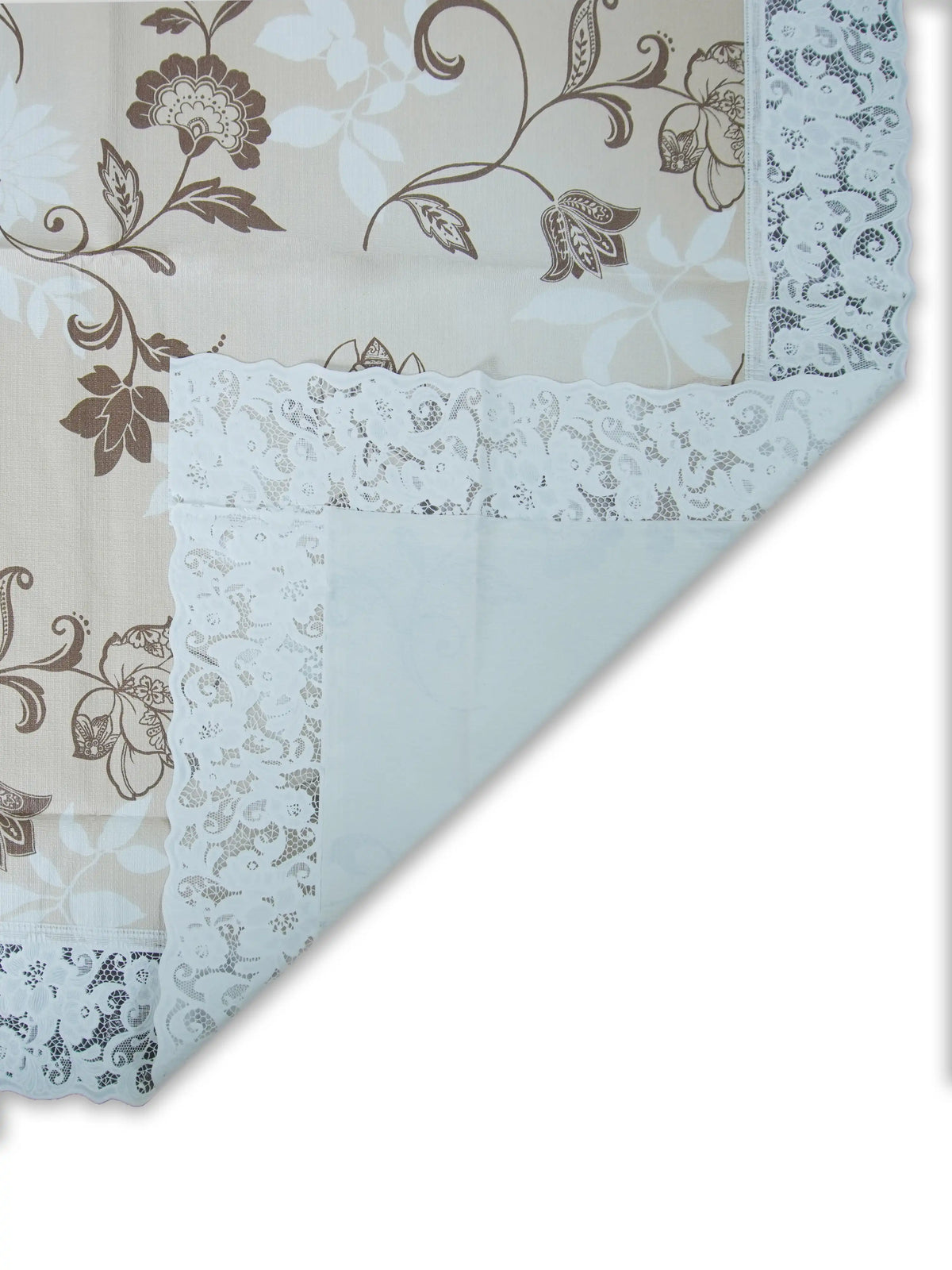 Freelance Tuscany Plastic Center Table Cover | Beige/Brown Floral 60x36 inches.