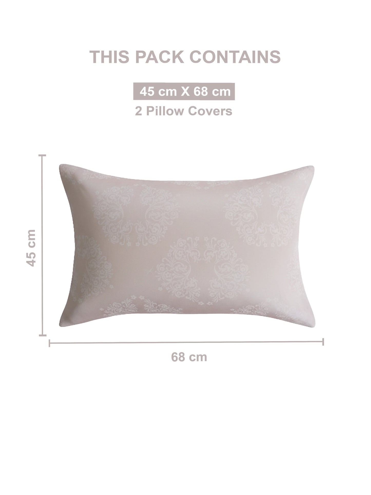 Soft Feel, Elegant Damask Floral King Bed Sheet Set – 100% Cotton (300 TC)