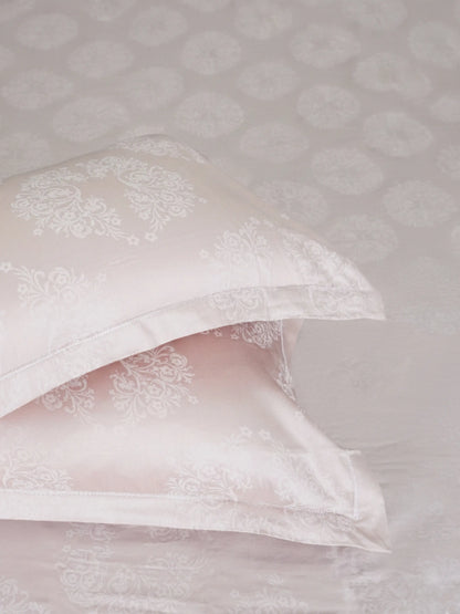 Soft Feel, Elegant Damask Floral King Bed Sheet Set – 100% Cotton (300 TC)
