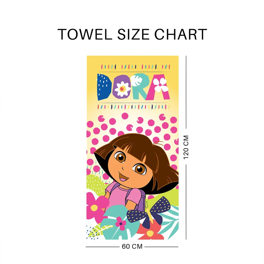 Sassoon Nickelodeon Dora the Explorer 100% Cotton Printed Kids Bath Towel (60 cm x 120 cm)