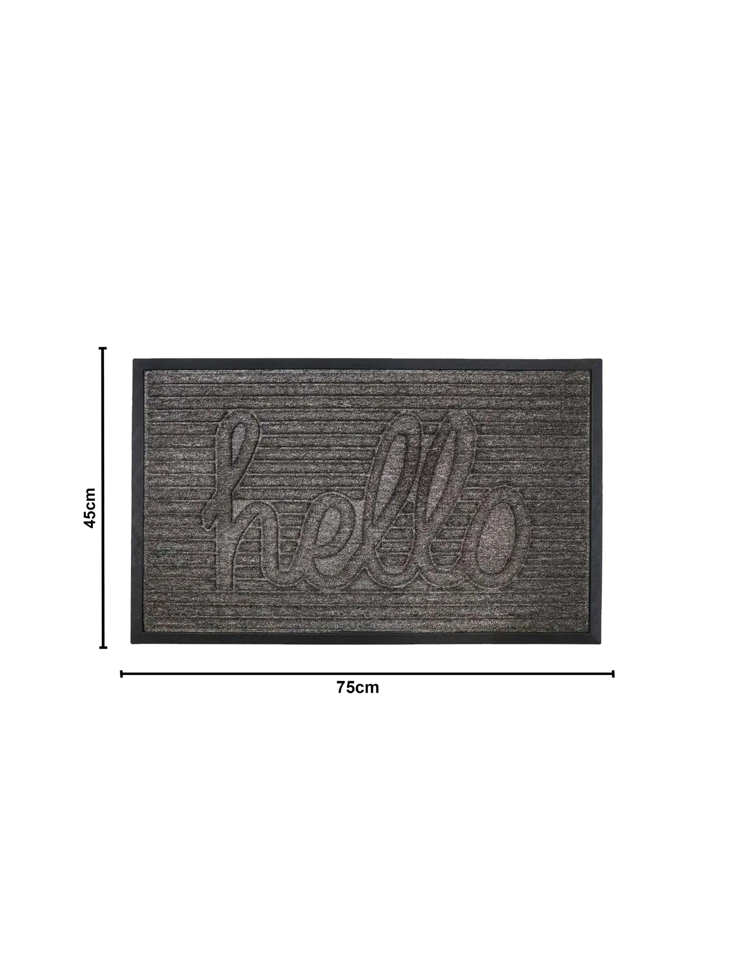 AtoZ Home Decor 'Hello' Ribbed Script Doormat (Available in Multiple Sizes & Colors)