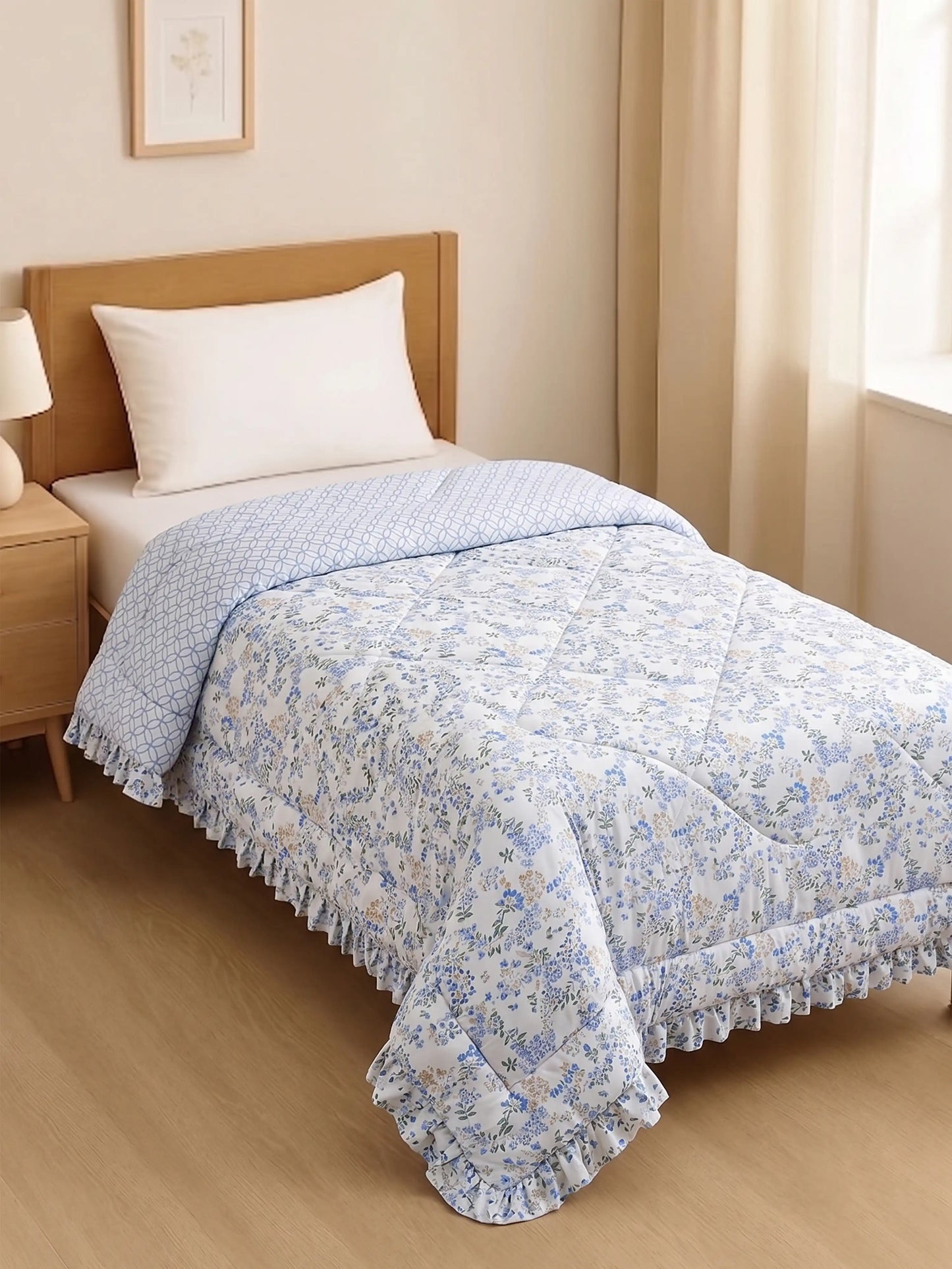 Metropolis Floral Lightweight & Ultra-Soft Single Bed Comforter Cum AC Blanket(60x90 Inch)