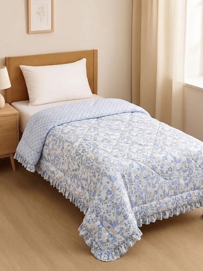 Metropolis Floral Lightweight & Ultra-Soft Single Bed Comforter Cum AC Blanket(60x90 Inch)