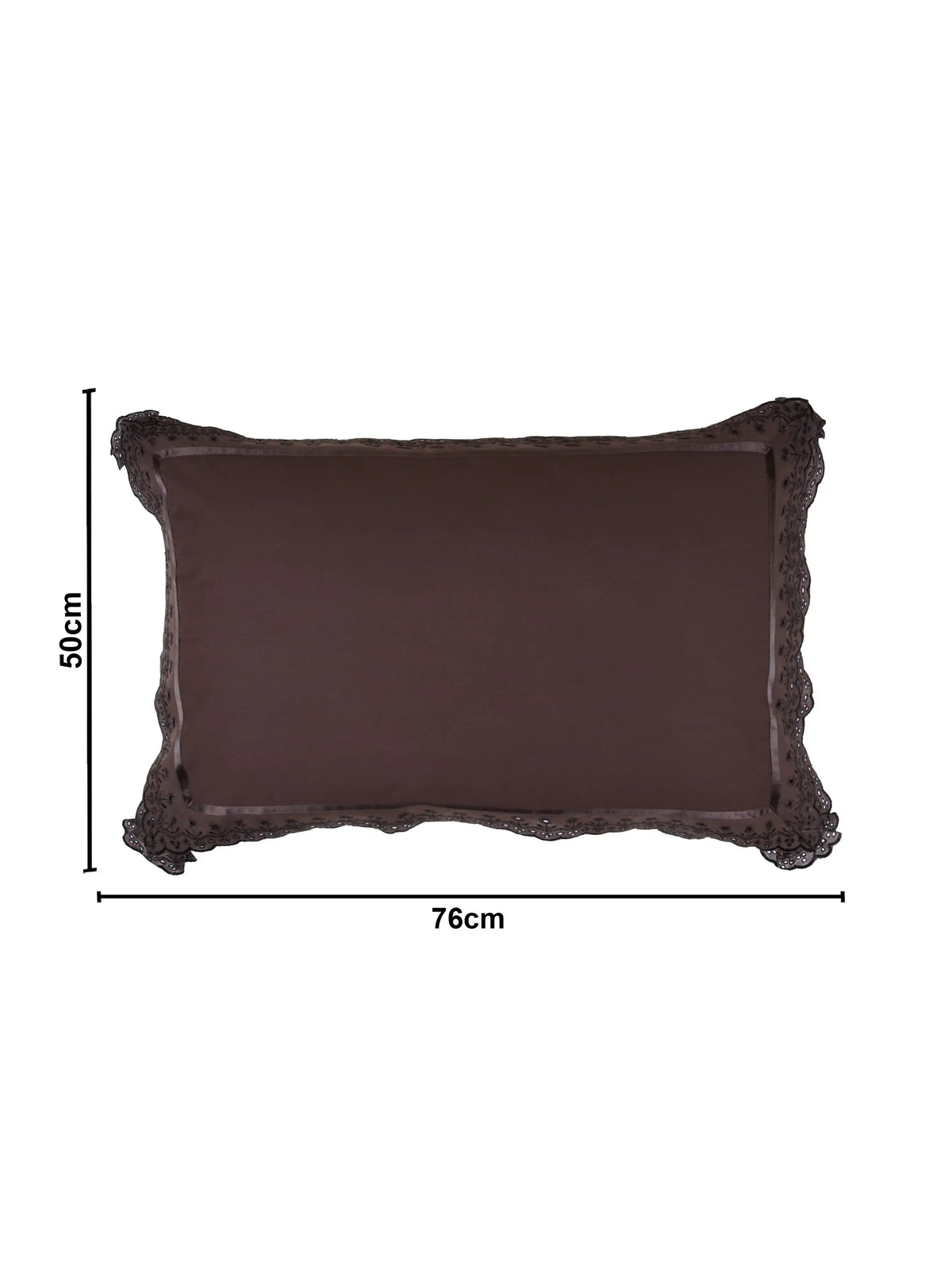 AtoZ Home Decor Cotton Lace Border Pillow Covers (Set of 1 & 2)