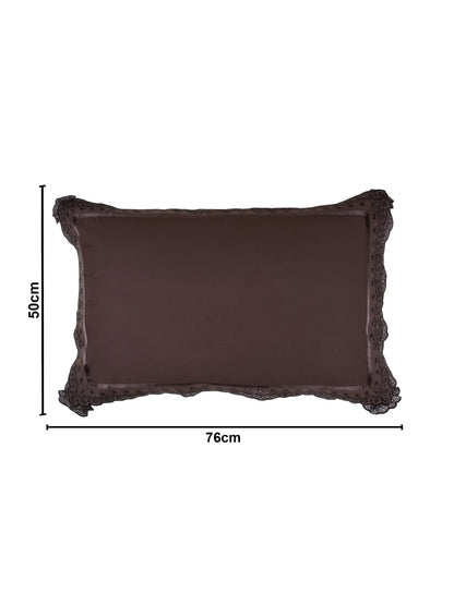AtoZ Home Decor Cotton Lace Border Pillow Covers (Set of 1 & 2)