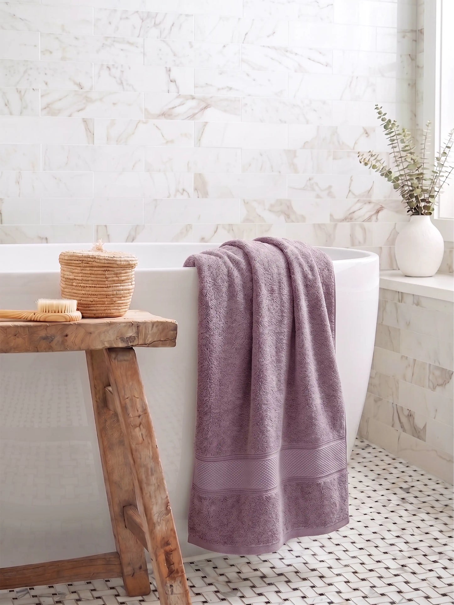 AtoZ Home Decor Bamboo Bath Towel | Highly Absorbent (75 x 150 CM)