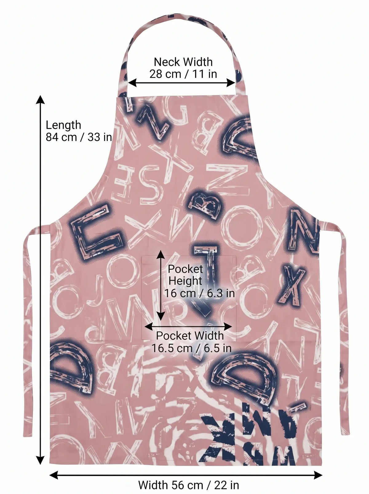 AtoZ Printed Kitchen Cooking Apron with Pocket & Waterproof Backing