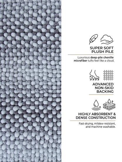 Bubble Textured Bath Rug – Soft Tufted Bathroom Mat Anti-Skid