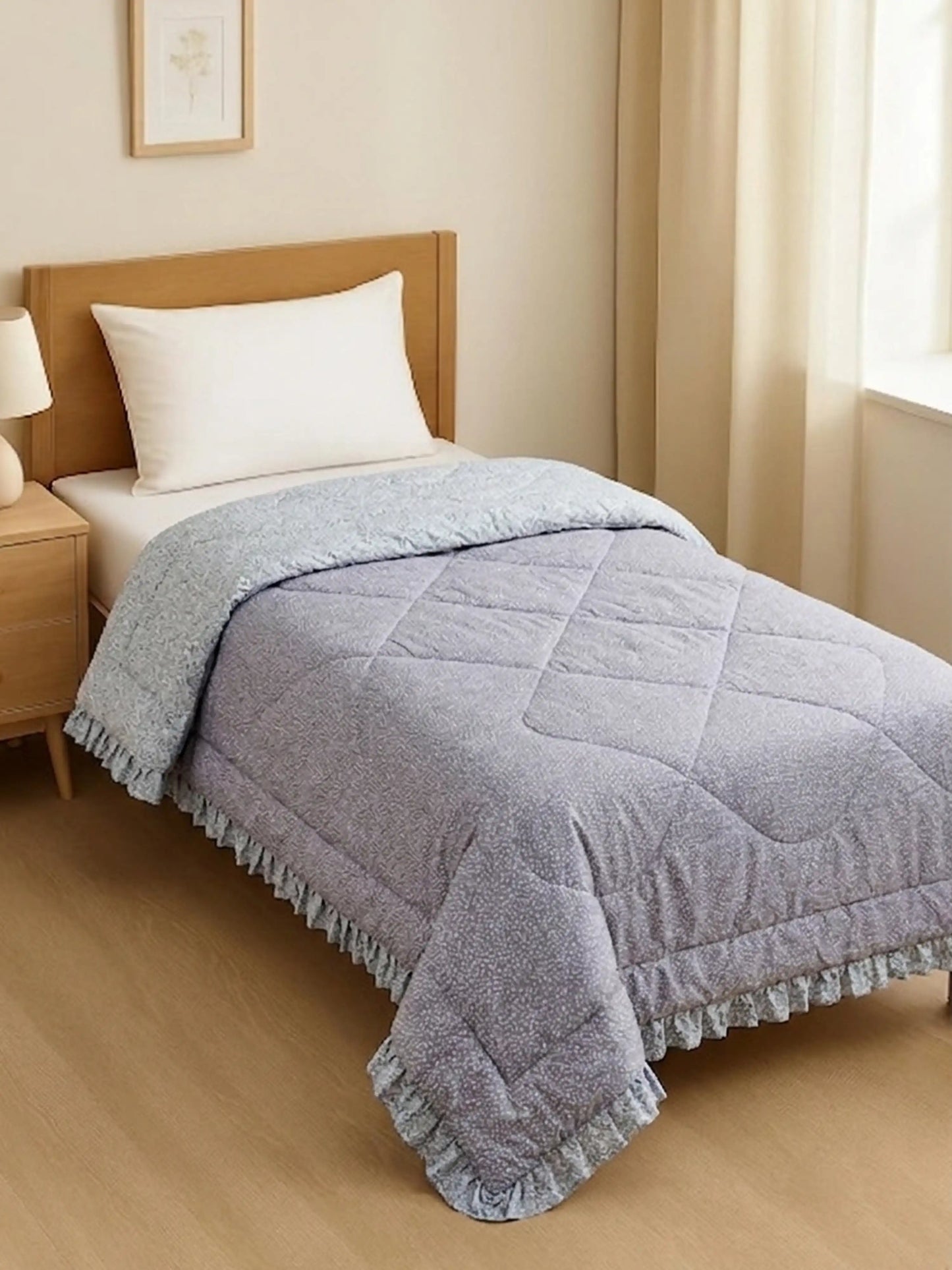 Metropolis Floral Lightweight & Ultra-Soft Single Bed Comforter Cum AC Blanket(60x90 Inch)