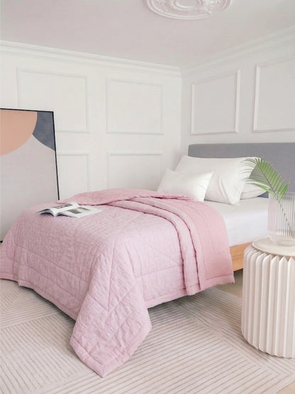 AC Comforter Striped Single with Fiber Filling (150x230 cm) Multiple Colors Available