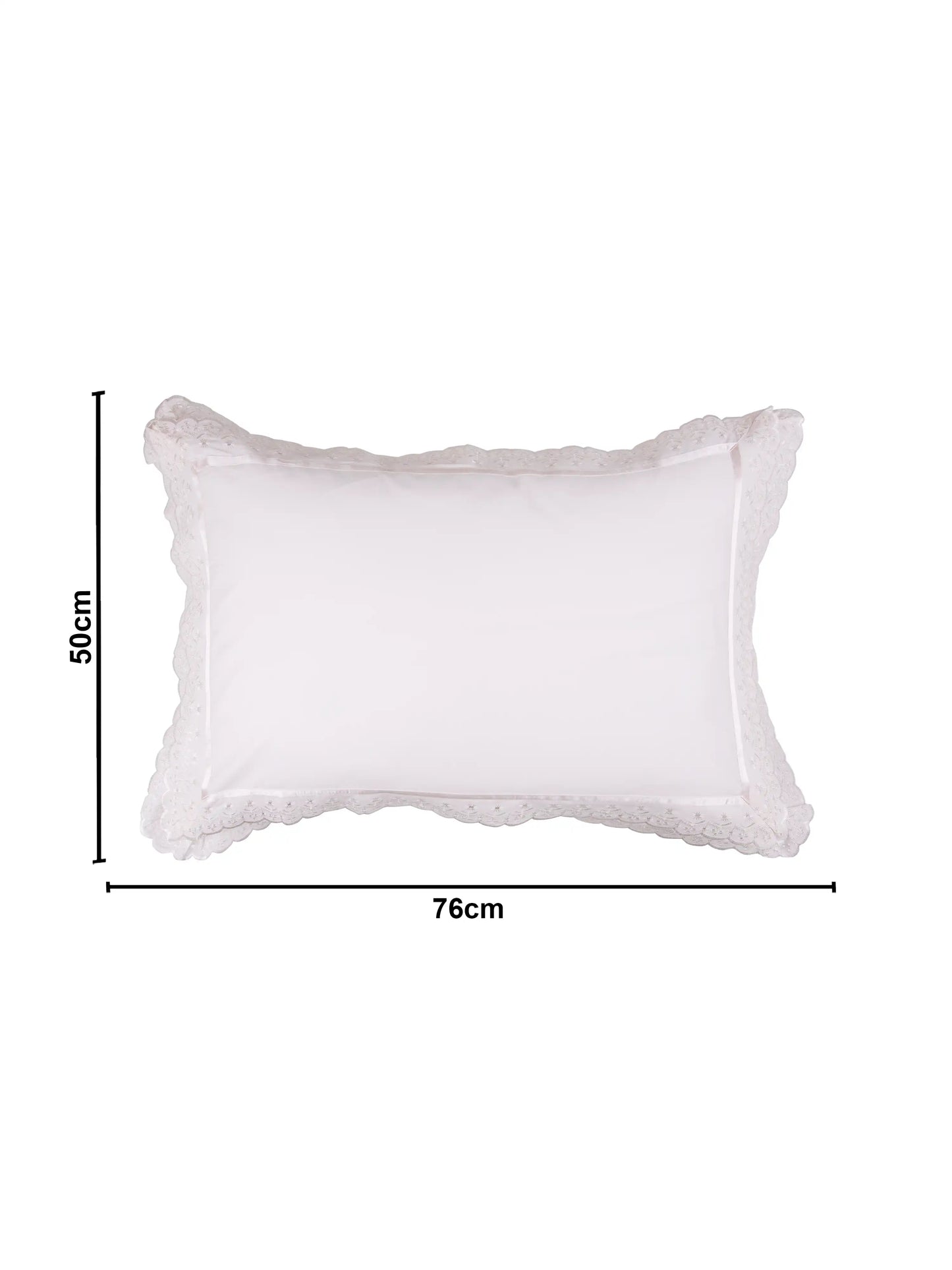 AtoZ Home Decor Cotton Lace Border Pillow Covers (Set of 1 & 2)