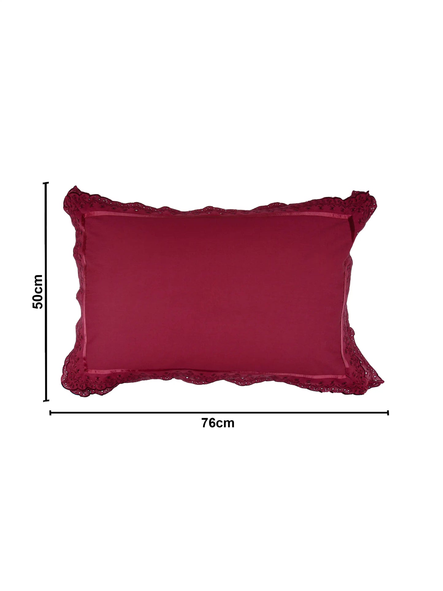 AtoZ Home Decor Cotton Lace Border Pillow Covers (Set of 1 & 2)