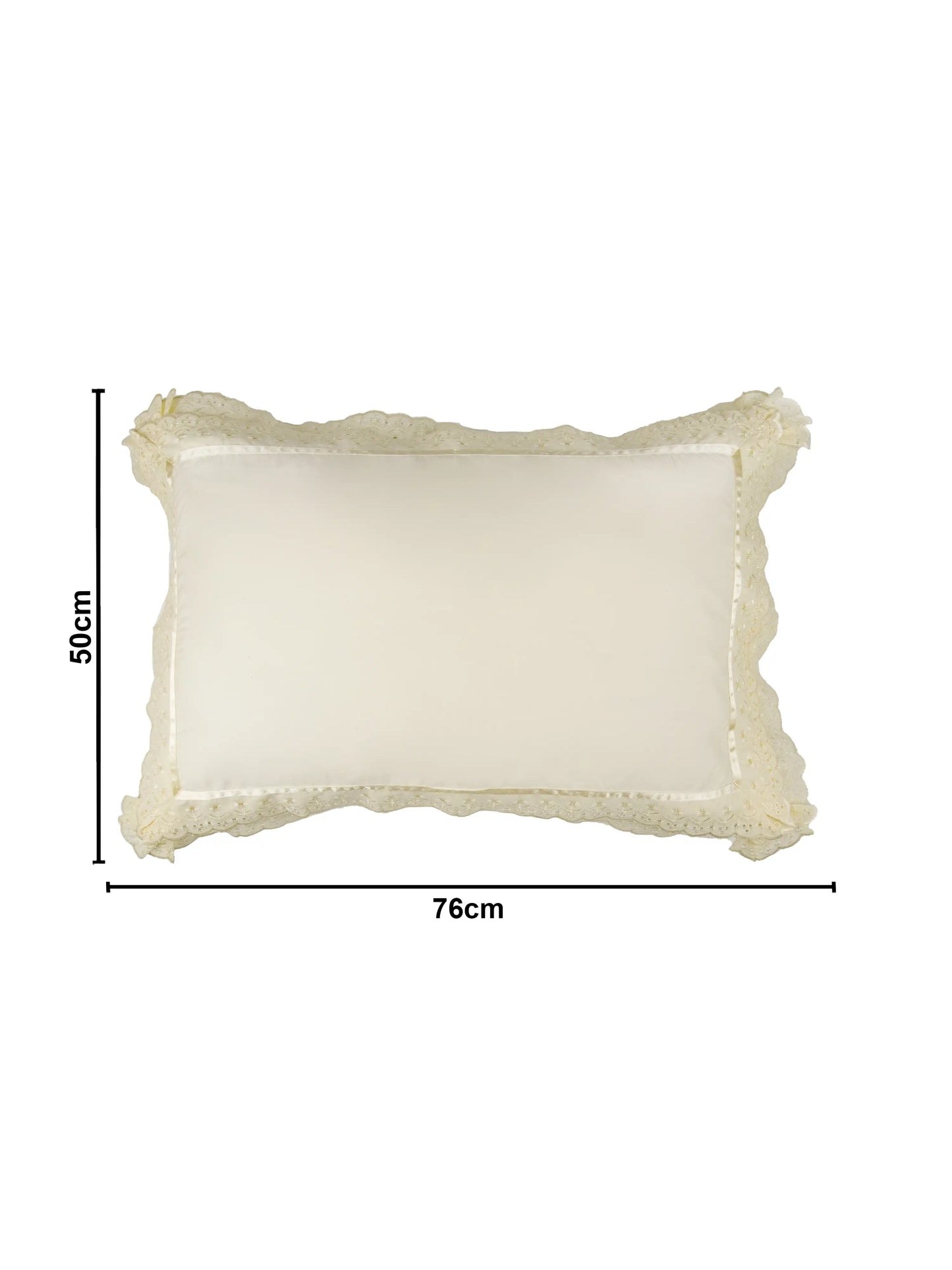 AtoZ Home Decor Cotton Lace Border Pillow Covers (Set of 1 & 2)