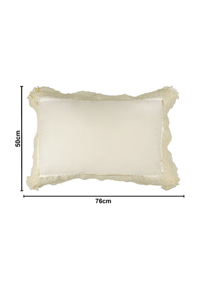 AtoZ Home Decor Cotton Lace Border Pillow Covers (Set of 1 & 2)