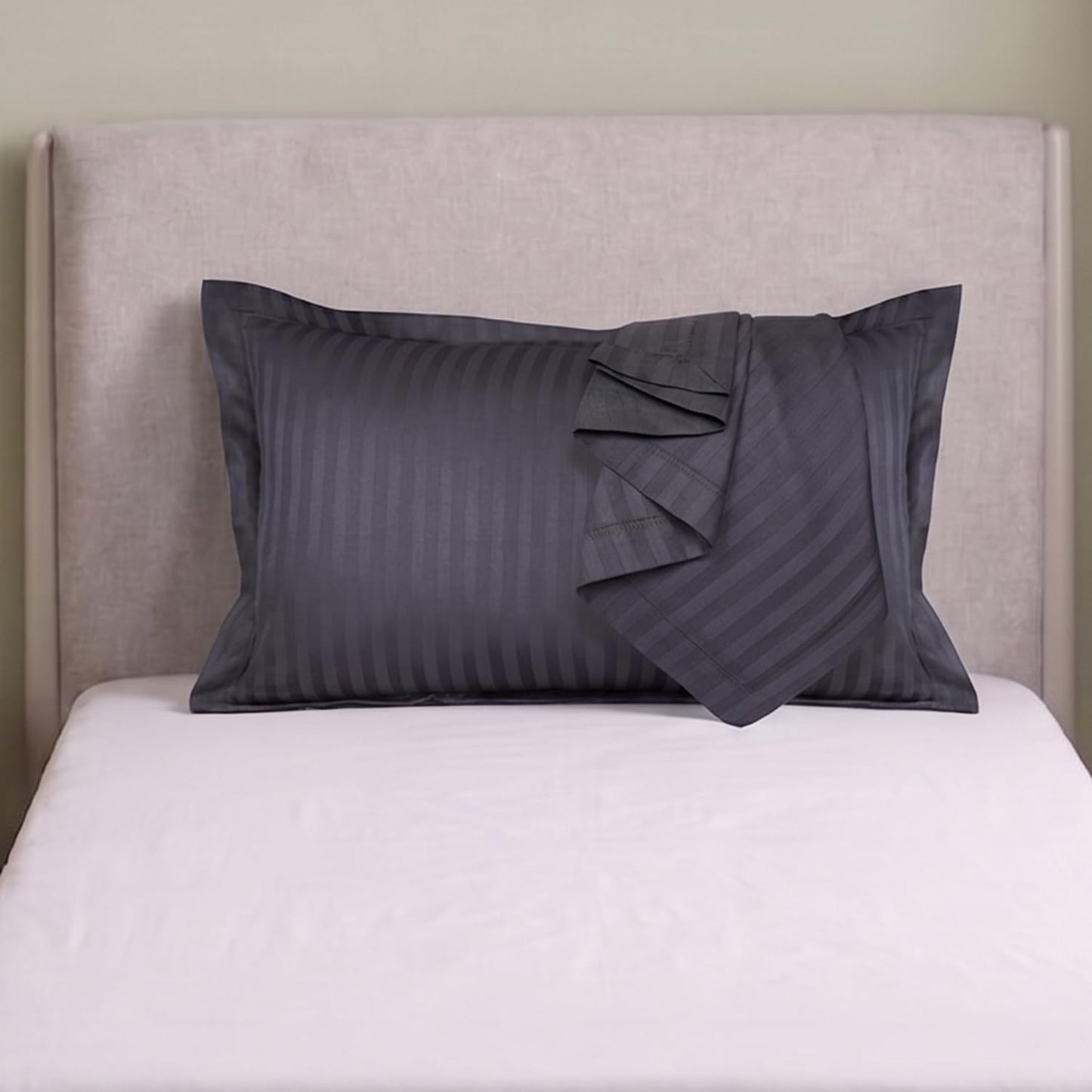 AtoZ Home Decor Cotton Pillow & Strips Pillow Cover Combo Set (68 x 45 cm)