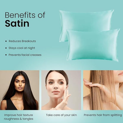 Mush Silk Satin Pillow Cover Set of 2 for Hair & Skin Care