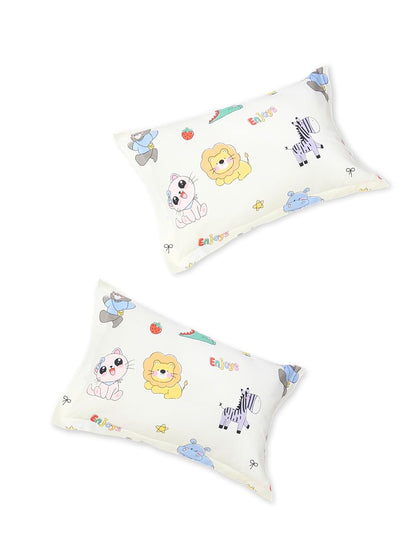Playful Cartoon Animal Zoo Kids 100% Cotton Bedsheet Set