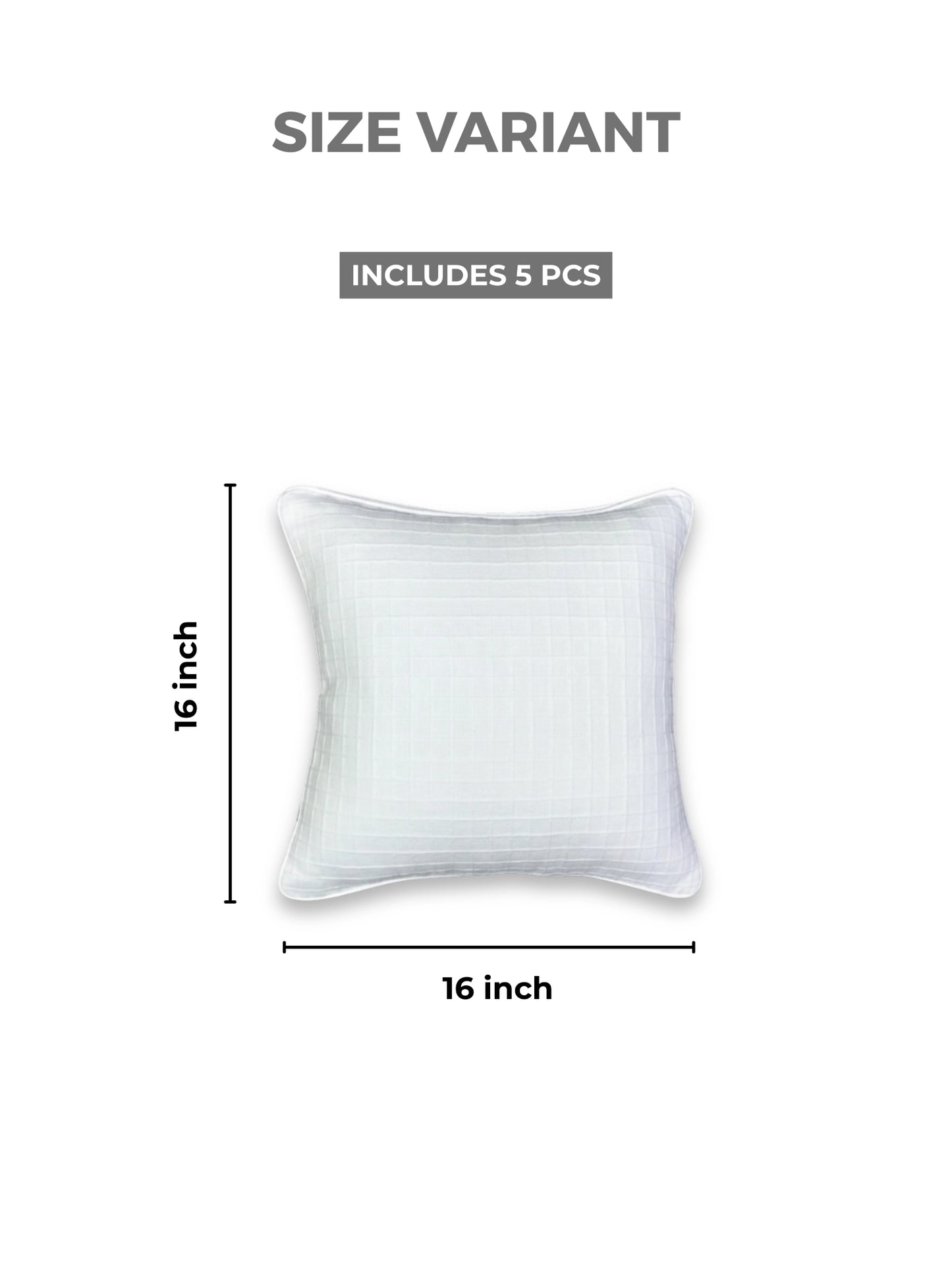 Polyester Cushion Covers with Concealed Zipper (Set of 5)