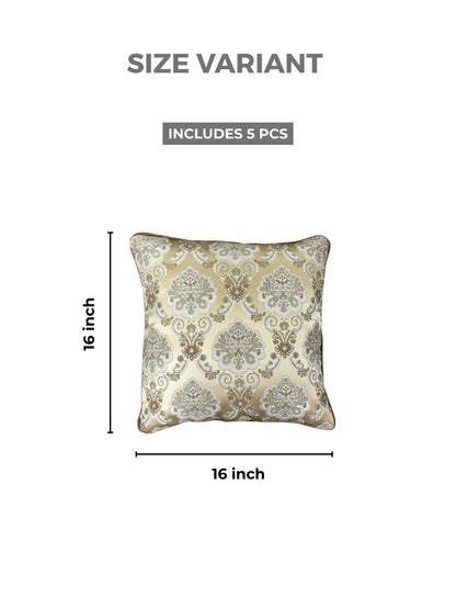 Damask Pattern Cushion Covers with Hidden Zipper (Set of 5)