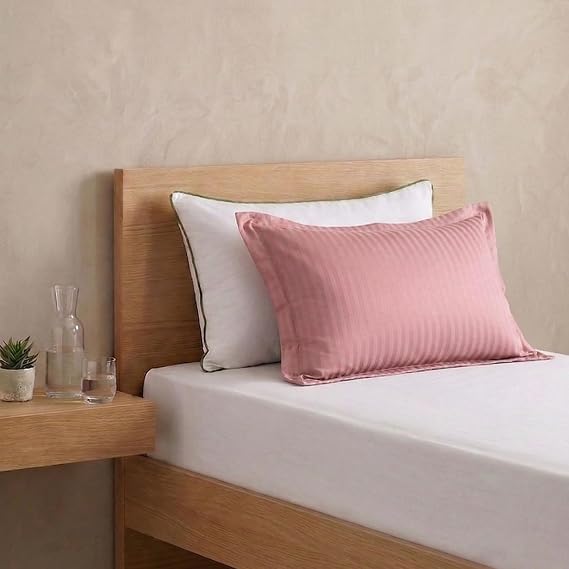 AtoZ Home Decor Cotton Pillow & Strips Pillow Cover Combo Set (68 x 45 cm)
