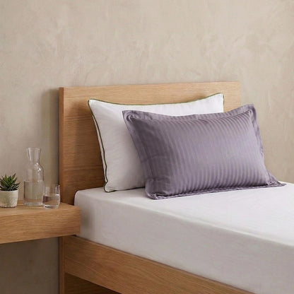 AtoZ Home Decor Cotton Pillow & Strips Pillow Cover Combo Set (68 x 45 cm)