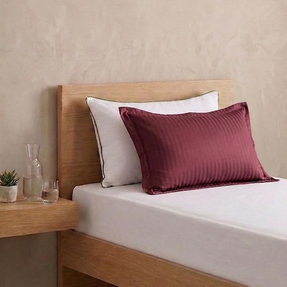 AtoZ Home Decor Cotton Pillow & Strips Pillow Cover Combo Set (68 x 45 cm)