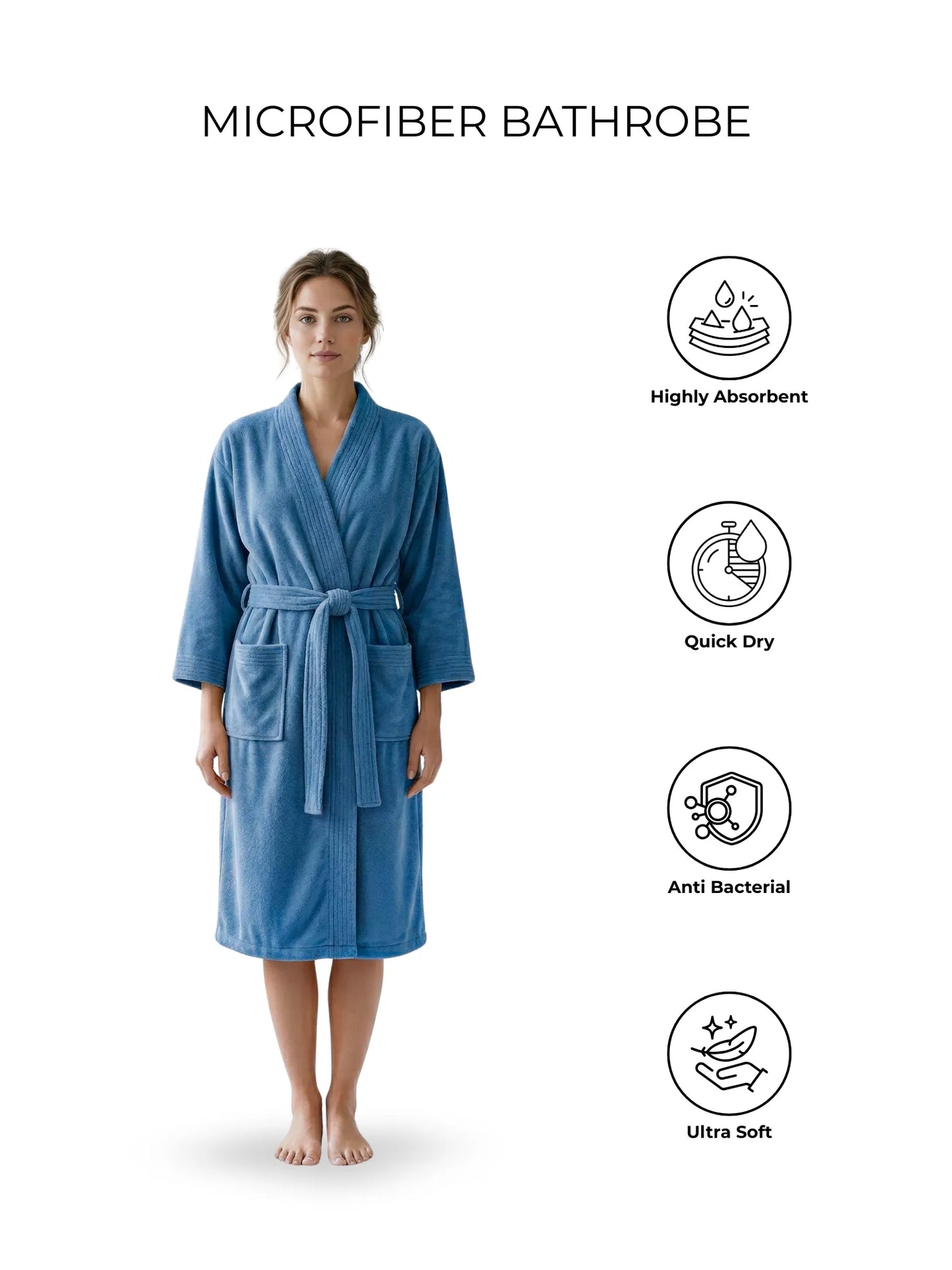 Atoz Home Decor Hue Microfiber Unisex Bathrobe