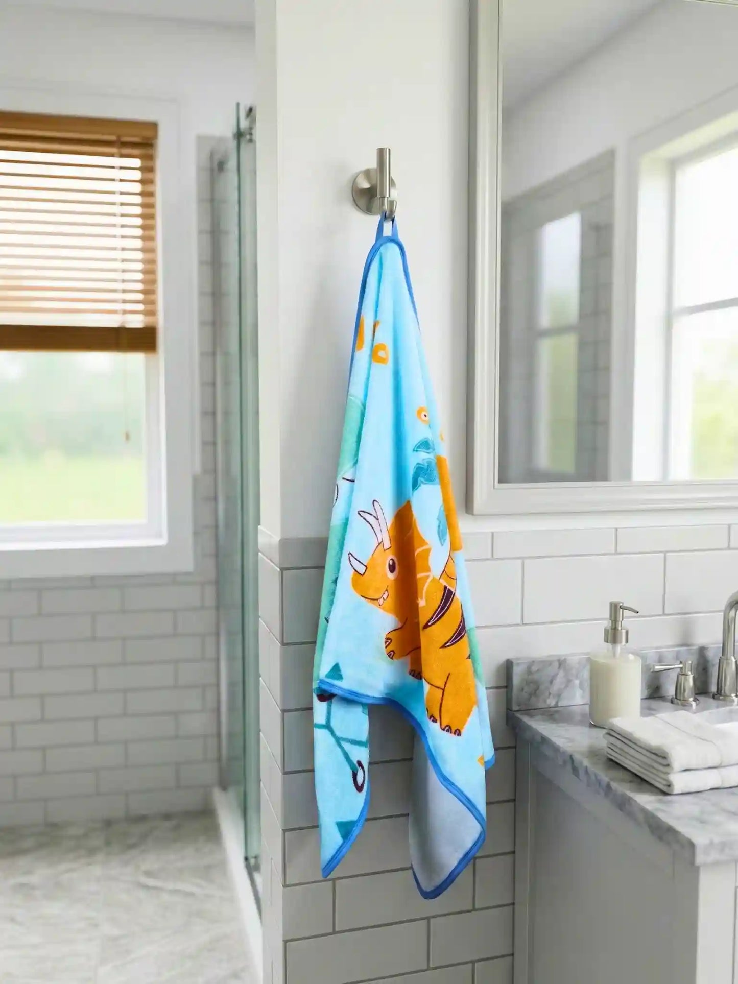 AtoZ Trendy Cartoon Kids Bath Towel | Soft & Absorbent (147 x 58 CM).