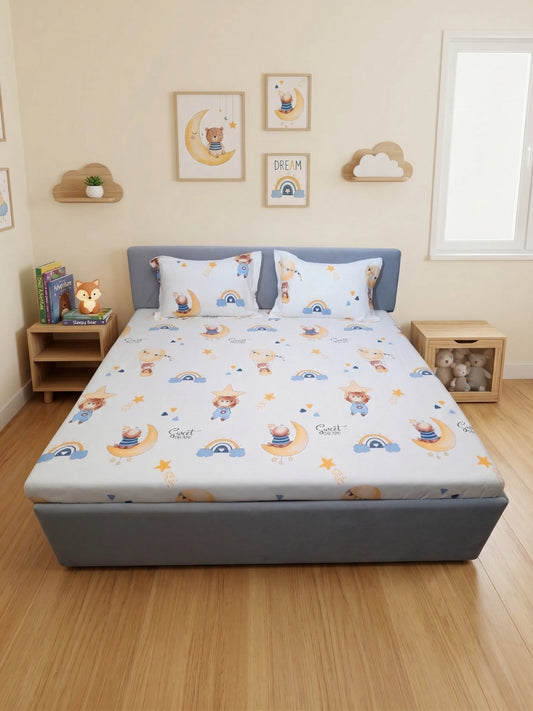 Teddy Sweet Dreams 100% Cotton Kids King Bedsheet Set