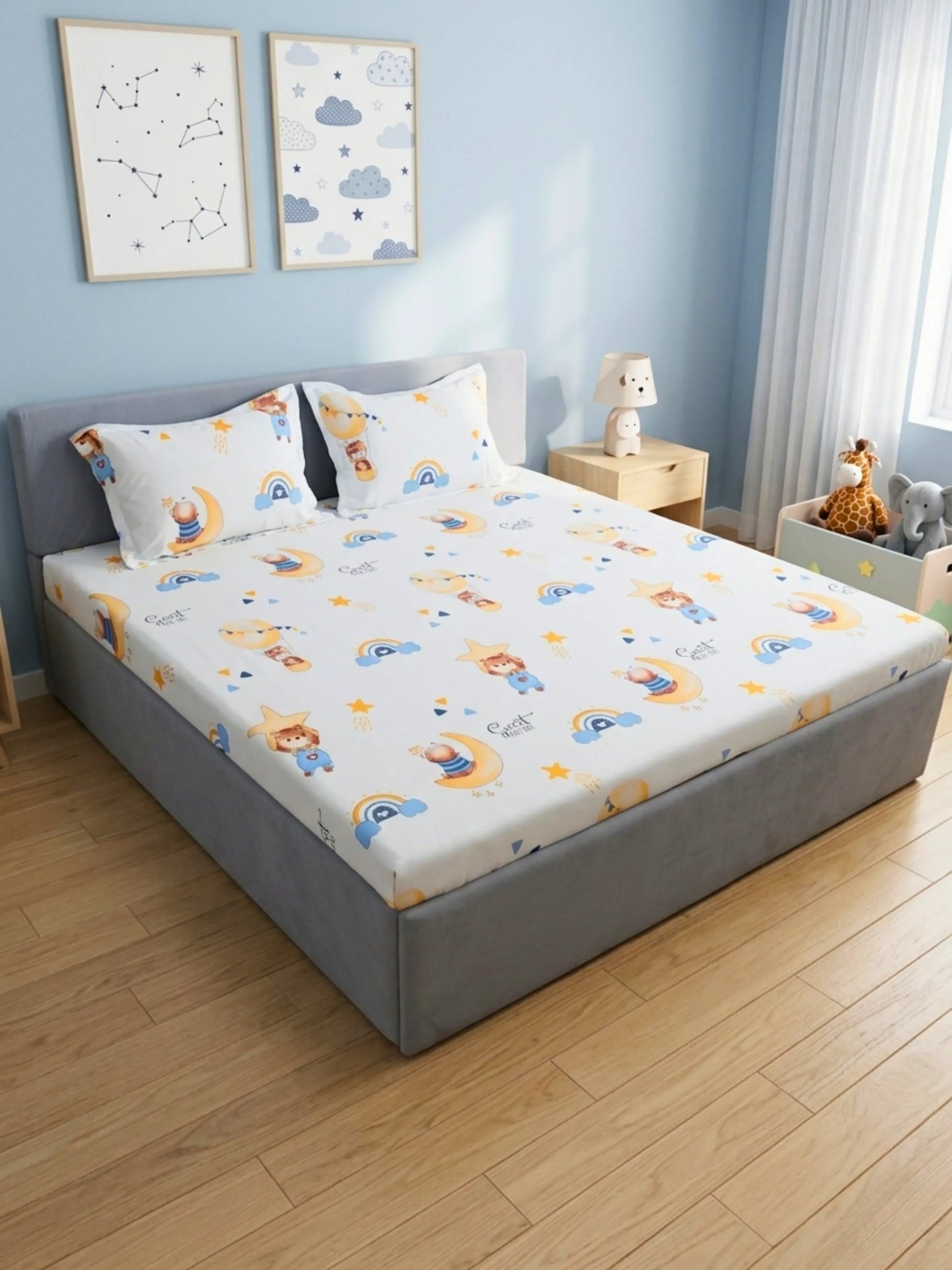 Teddy Sweet Dreams 100% Cotton Kids King Bedsheet Set