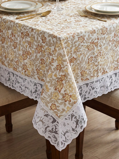 Freelance Tuscany Plastic Dining Table Cover | Beige Floral 54x78
