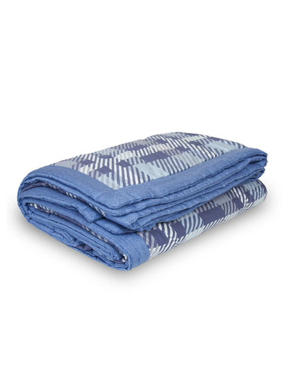 AC Comforter Soft Cotton Plaid Quilt Lightweight Blanket (220×240 cm)