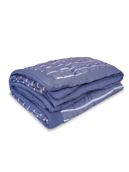 AC Comforter Striped Single with Fiber Filling (150x230 cm) Multiple Colors Available