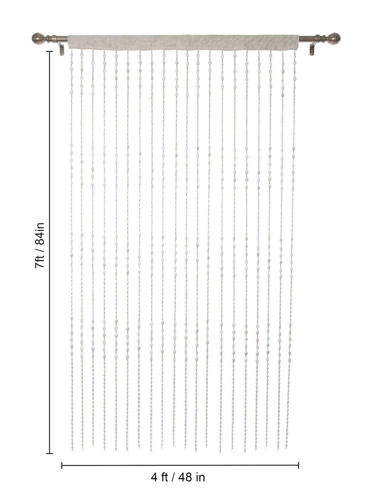 Atoz Home Decor White Teardrop Beaded Door Curtain | PVC | 4x7 ft