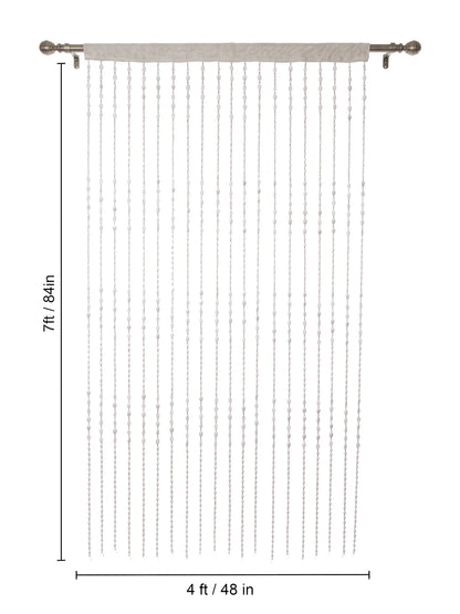 Atoz Home Decor White Teardrop Beaded Door Curtain | PVC | 4x7 ft