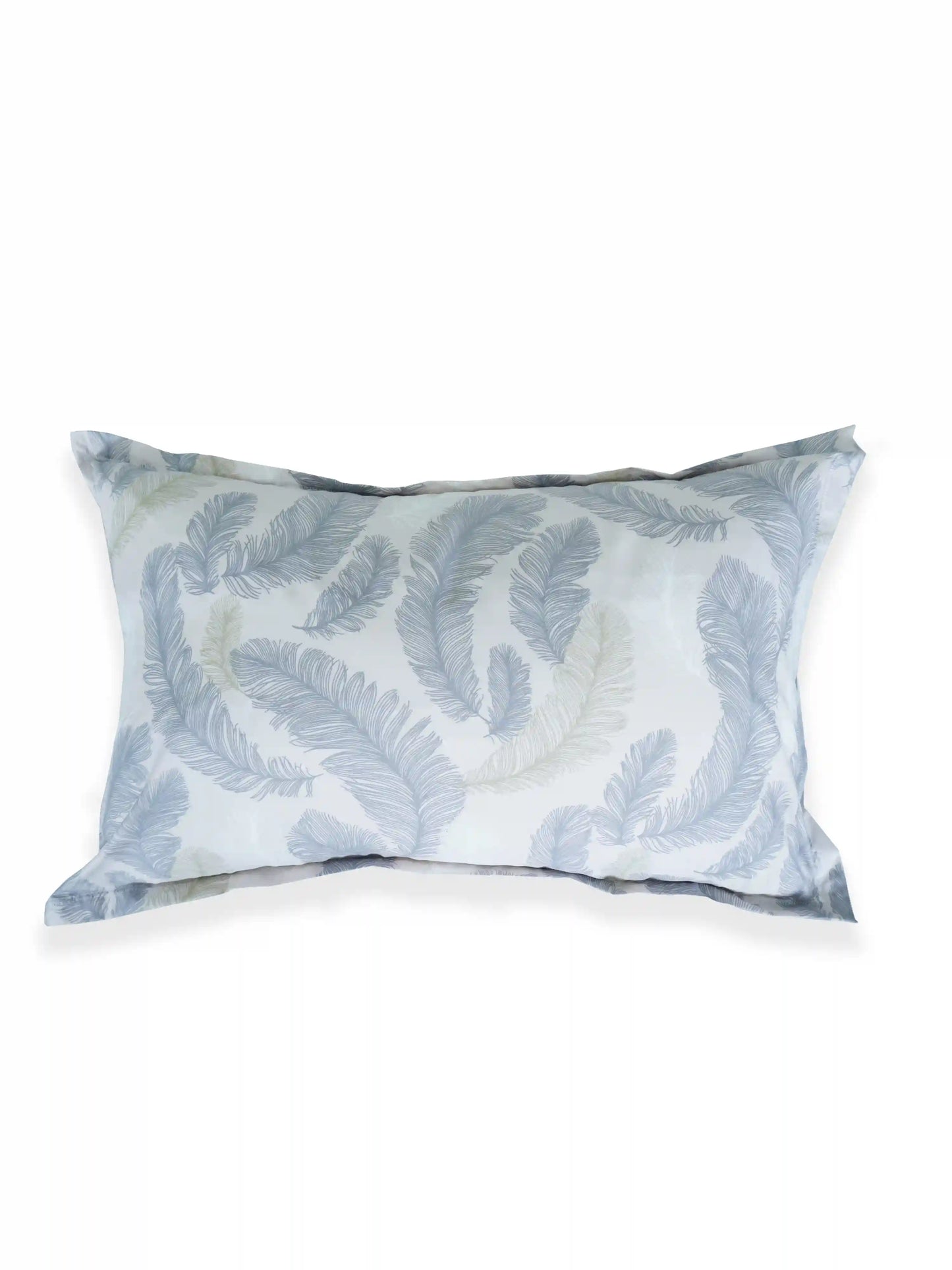 Serene Stripe & Feather Motif 100% Cotton Double Bed Sheet Set