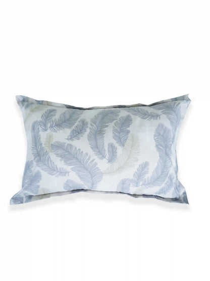 Serene Stripe & Feather Motif 100% Cotton Double Bed Sheet Set