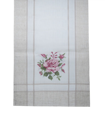 AtozHomeDecor Cotton Linen Table Runner | Printed & Embroidered | 14x72" / 16x72"